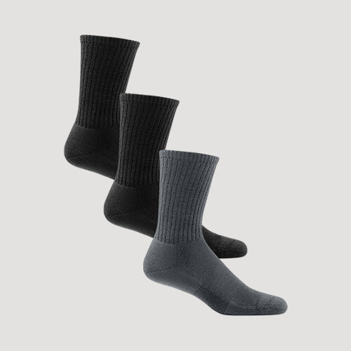 Lords Rib Dress Socks (3-Pair Pack) in Grey & Black