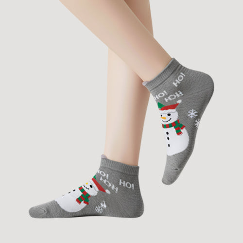 Snowman Christmas Socks in Grey