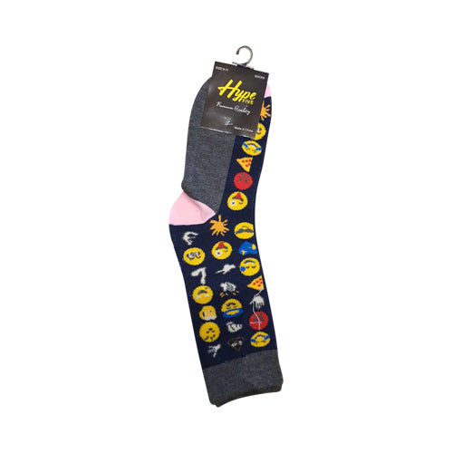 Hype Five Fun Socks Emoji Navy (1 Pair)
