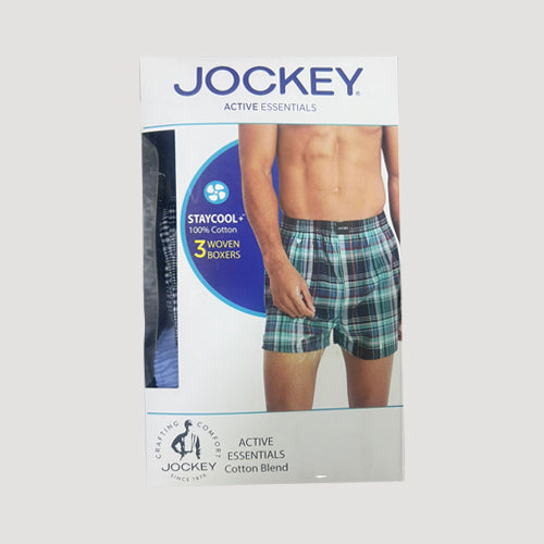 Jockey Stay Cool Woven Cotton Boxer Shorts 3-Pack