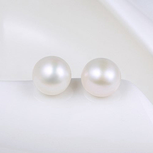 Large Pearl Stopper Stud Earring White