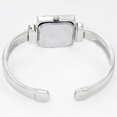 Montres Carlo Square Face Bangle Watch in Silver