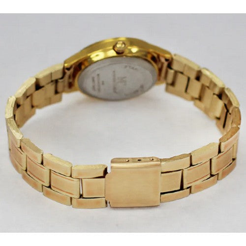 Metal Band Rolie Watch in Gold & Black & Gold