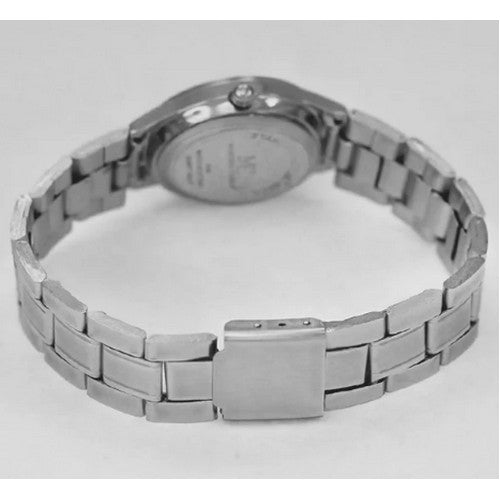 Metal Band Rolie Watch in Silver & Black & Silver