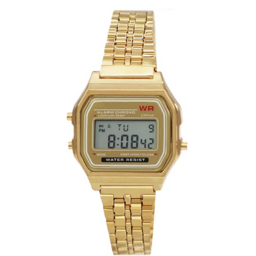 8654 Retro Digital Watch in Gold