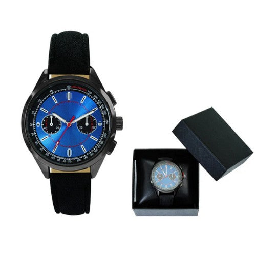 5536-B8 Montres Carlo Classic Chono Watch in Black & Blue