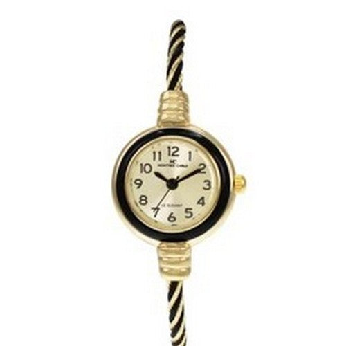 Montres Carlo Wired Bangle Watch in Gold/Black