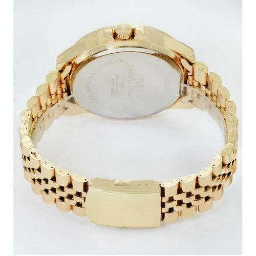 Montres Carlo Stainless Steel Blinged Out Relic Watch in Gold/Black