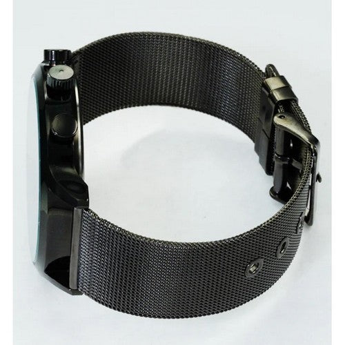 Montres Carlo Mesh Band Watch in Black