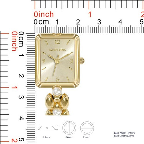 Montres Carlo Dainty Pearl Bracelet Watch in Gold