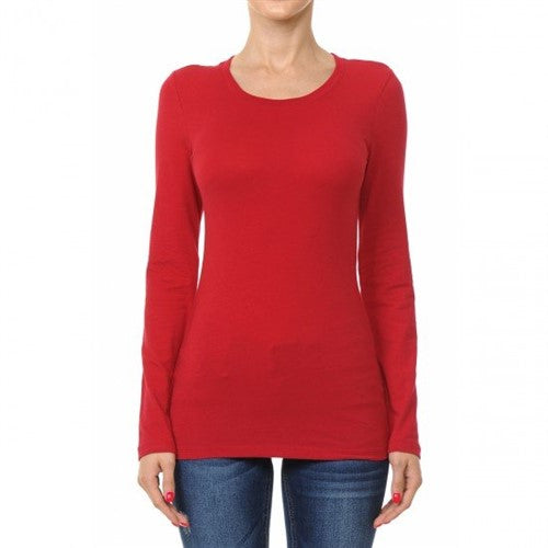 62800 Crew Neck Long Sleeve T-Shirt Deep Red