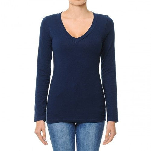 62900 V-Neck Long Sleeve T-Shirt Eclipse