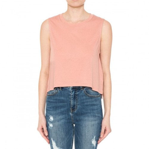 High Low Muscle Tank Mauve