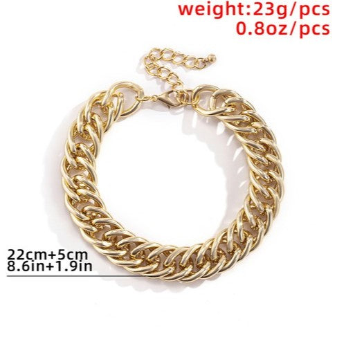 Chunky Link Anklet in Gold