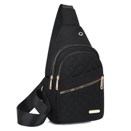 Padded Nylon Backpack in Black