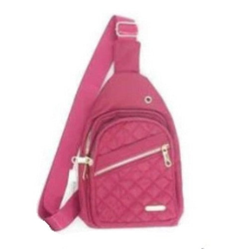 Padded Nylon Backpack in Burgundy