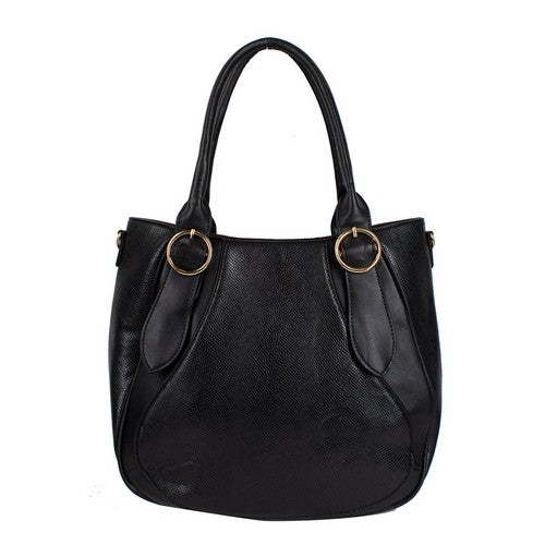 Ring Buckle Handbag in Black