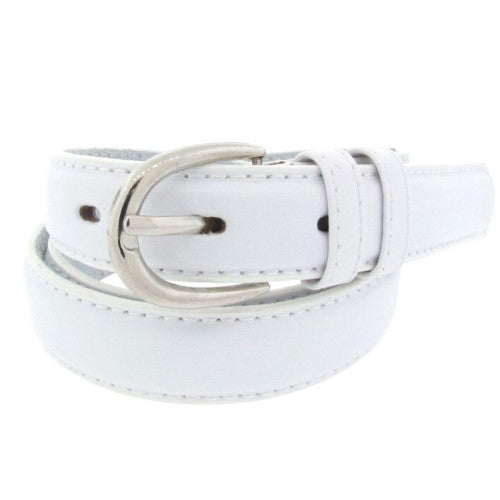 Kids Leather Belt in White