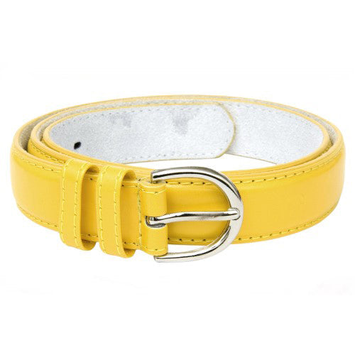 Plus Size Ladies Leather Belt in Yellow