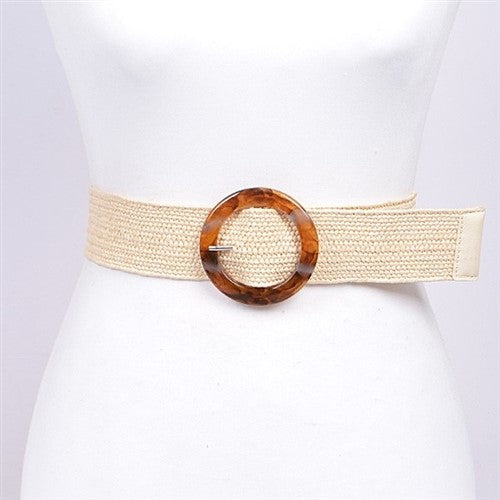 BR-PB7525 Marble Buckle Belt Beige