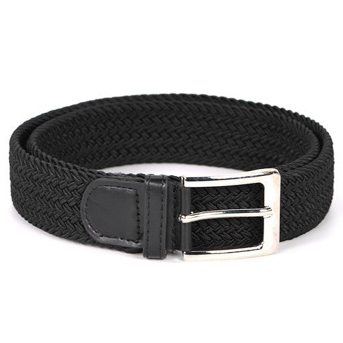 Braided Canvas Stretchy Belt Black