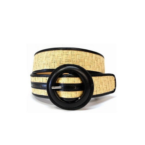 BT-152 Raffia Belt Black