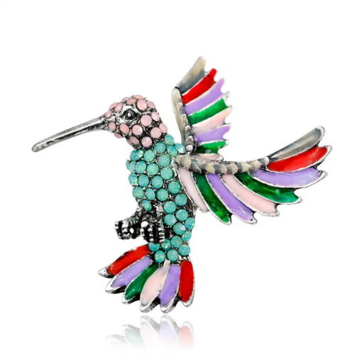 PA3208 Enamel & Rhinestone Woodpecker Pin Brooch