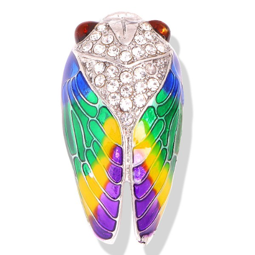 PA3507 Insect Bug Enamel & Rhinestone Pin Brooch