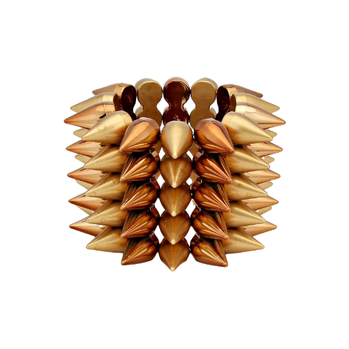 5-Row Spike Stretch Bracelet Bronze