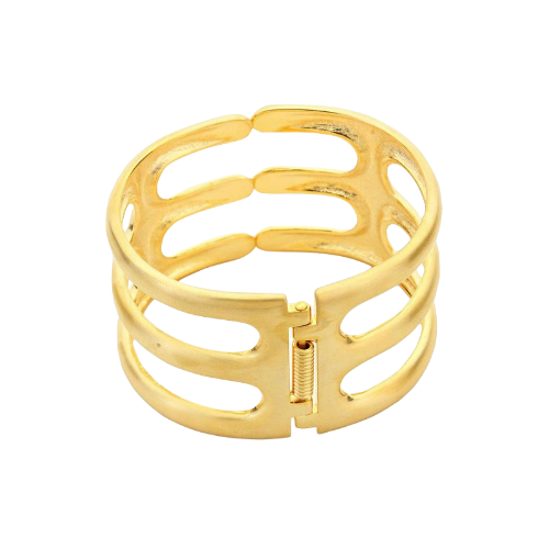 Diamante Hinged Bracelet in Gold