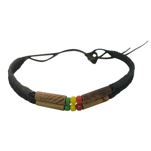 Independence Bead & Leather Plaited Bracelet