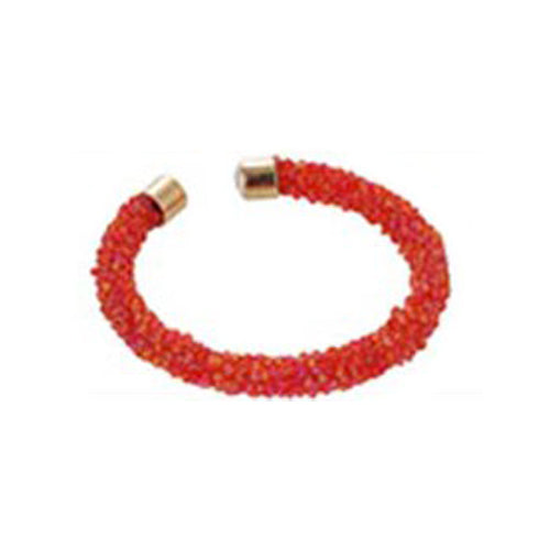 Beady Flexible Bangle Red