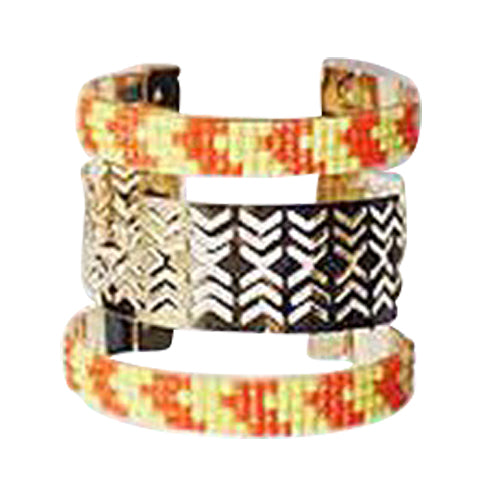 Tribal Cuff Bangle Yellow & Orange