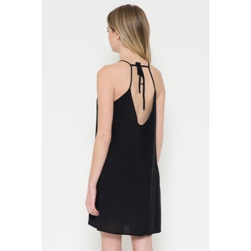 Back Tie Cami Dress Black