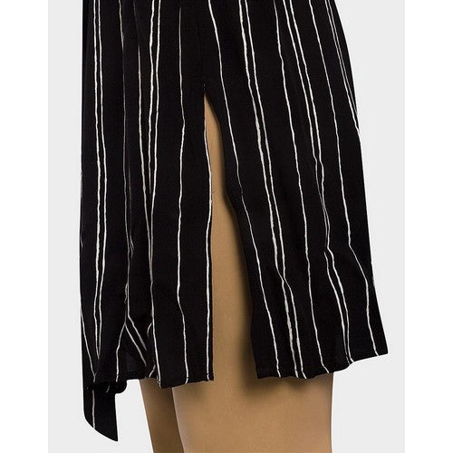 C&A CANDA Premium Stripe Belted Dress Black