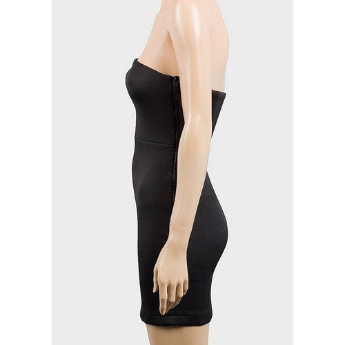 Topshop Side Zip Detail Bodycon Tube Dress Black