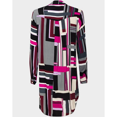 H&M Kul Clothing Geo Print Tunic Shirt Dress Pink