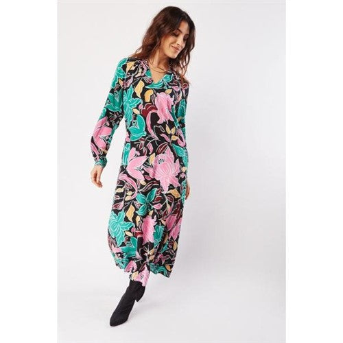 Papaya Floral Long Sleeve Maxi Dress