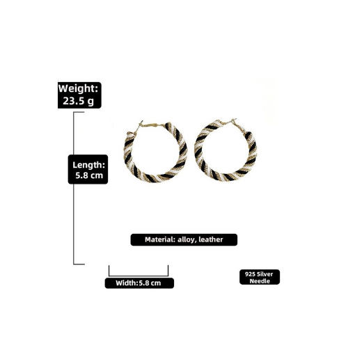 Sterling Silver 925 Twisted Hoop Earrings