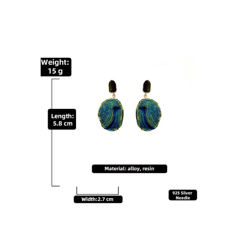 Vintage Stone Drop Earrings Blue