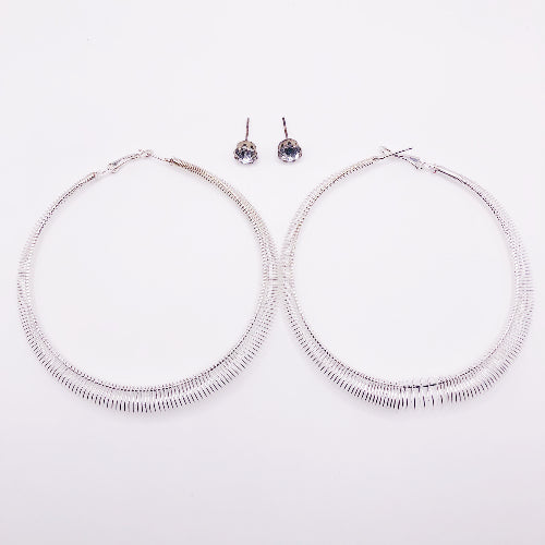 Spring Hoop Earring With Studs