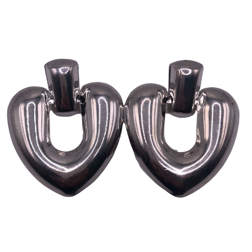 Chunky Heart Earring Silver