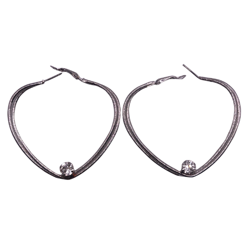 Heart Shape Hoop with Diamond