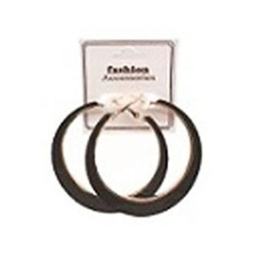 Gold Edge Hoop Earrings Black