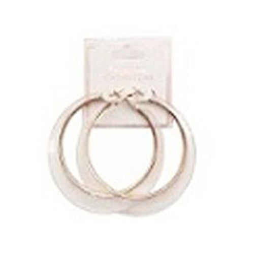 Gold Edge Hoop Earrings White