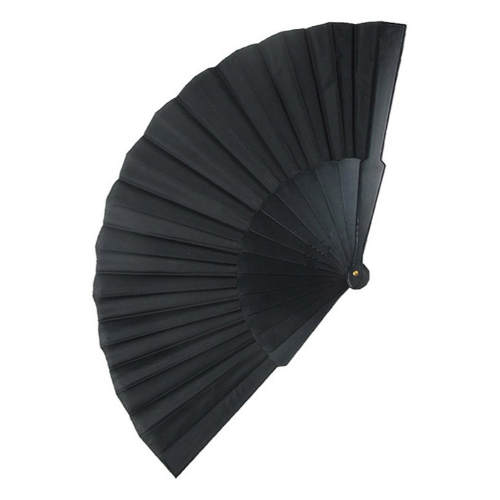 9" Hand Fan Plain Black
