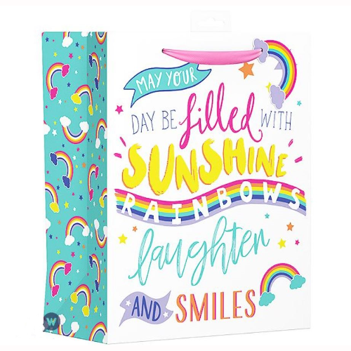 YALGB11L Rainbow Text Gift Bag Large