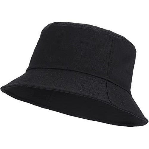 Plain Reversible Bucket Hat in Black
