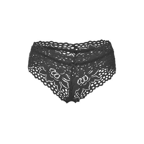 Floral Lace Hipster Panty in Black