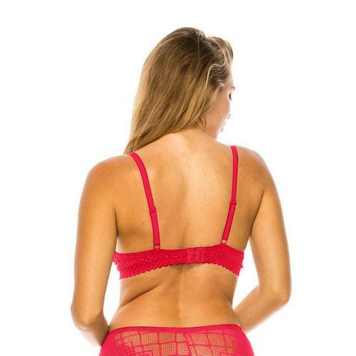 Symmetrical Mesh Light Push Up Bra in Samba